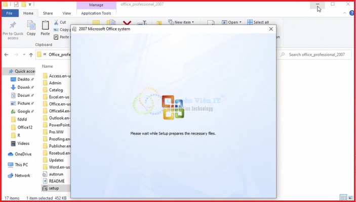 Giao diện cài đặt đang chạy