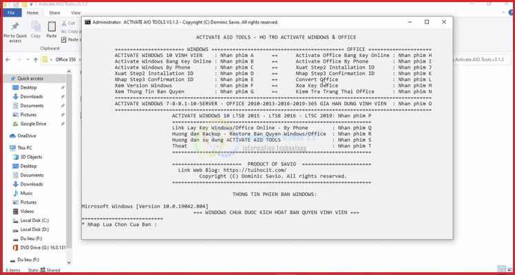 Download Office Full Crack Key bản quyền Vĩnh viễn Fix mọi lỗi Cài đặt chi tiết % Ấn phím L và chờ cài đặt