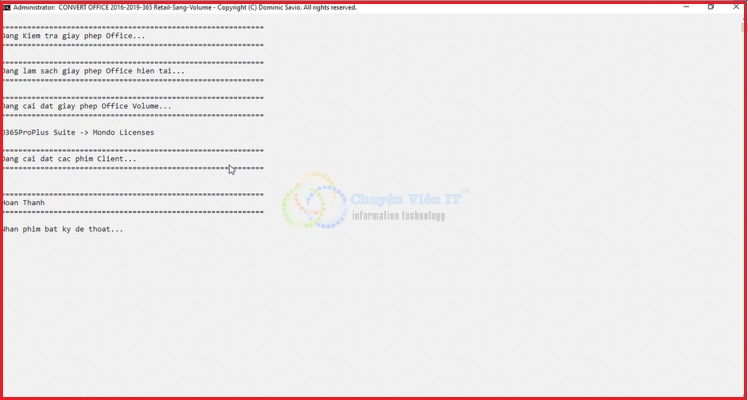 Download Office Full Crack Key bản quyền Vĩnh viễn Fix mọi lỗi Cài đặt chi tiết % Ấn phím bất kì để thoát và hoàn thành cài đặt