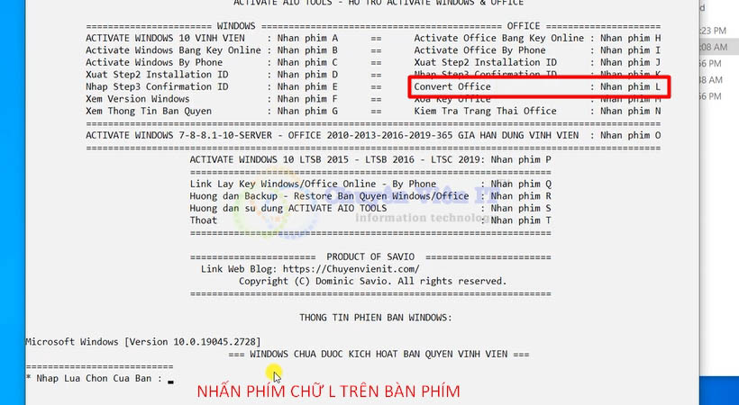 Download Office Full Crack Key bản quyền Vĩnh viễn Fix mọi lỗi Cài đặt chi tiết % Nhấn Phím Chữ L