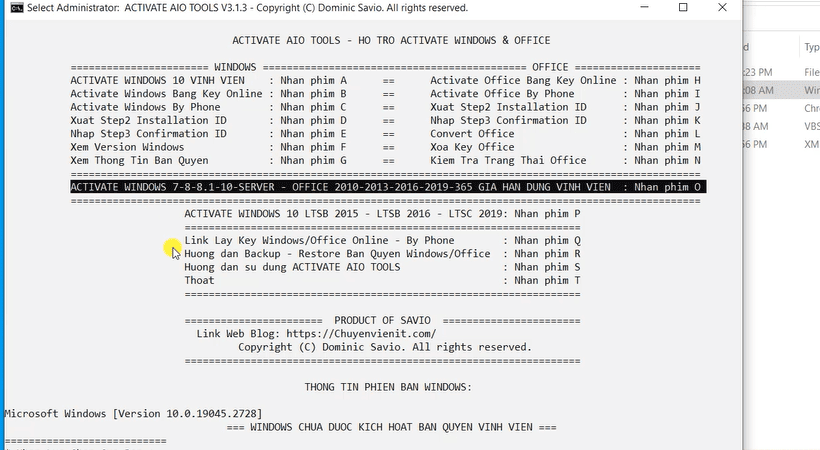 Download Office Full Crack Key bản quyền Vĩnh viễn Fix mọi lỗi Cài đặt chi tiết % Nhấn phím O
