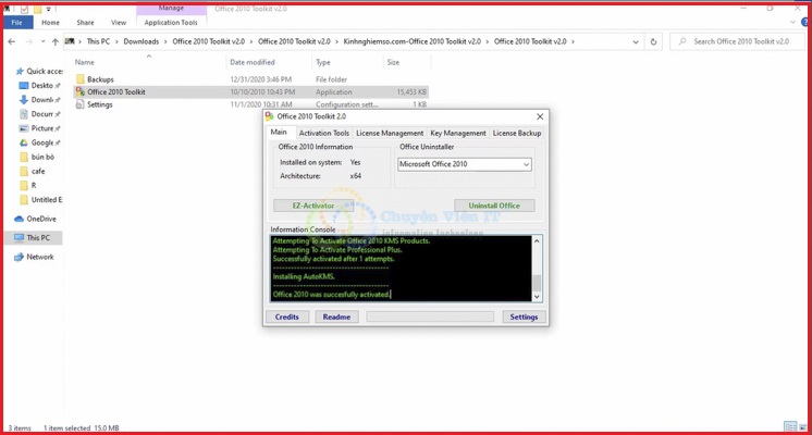 Đã hoàn tất việc Activated