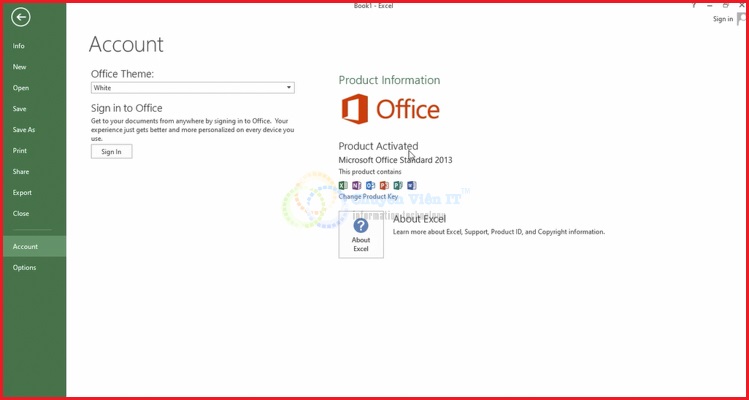 “Product Activated” là đã kích hoạt bản quyền thành công Office 2013