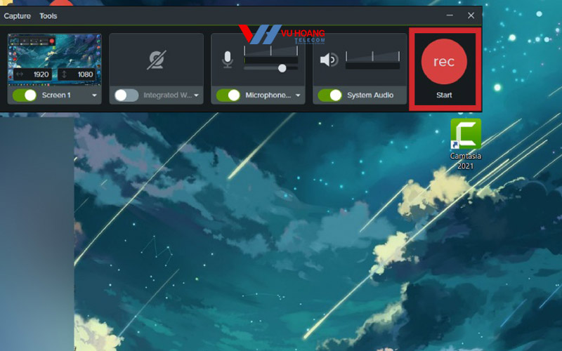 bat dau quay man hinh