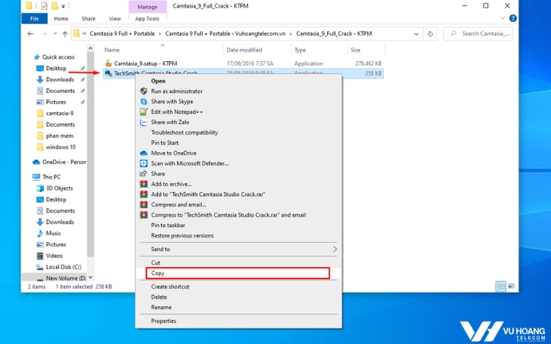 cai dat camtasia 9 6