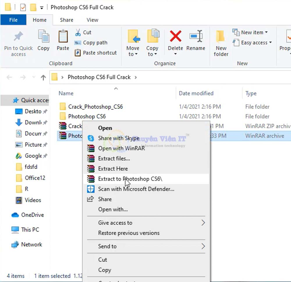Giải nén phần mềm 